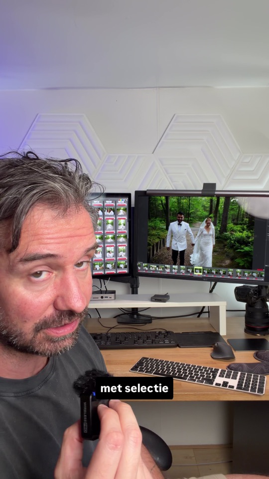 Roy praat voor zijn schermen over de gekozen foto's die hij daarna in Lightroom verder bewerkt